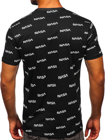 Camiseta de manga corta con impresión para hombre negro Bolf 14950