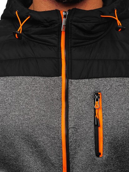 Chaqueta acolchada de entretiempo para hombre negro Bolf 8M902
