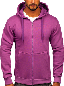 Sudadera abierta gruesa con capucha para hombre violeta Bolf 2008