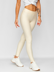 Leggings tipo  push up para mujer ecrú Bolf J50718
