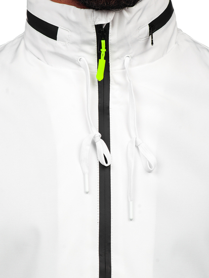 Chaqueta de entretiempo con capucha escondida para hombre blanco Bolf 5M3105