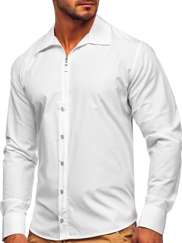 Camisa con mangas largas blanca para hombre Bolf 20702