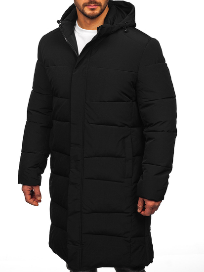 Chaqueta de invierno acolchada larga para hombre negro Bolf 31M5009
