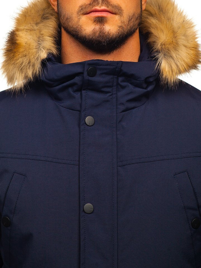 Chaqueta de invierno parka para hombre azul oscuro Bolf 1972
