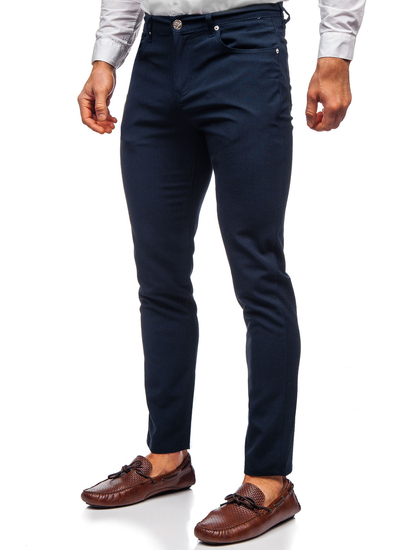 Pantalón chino de tela para hombre color azul oscuro Bolf 0004