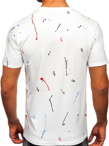 Camiseta estampada de algodón para hombre Blanco Bolf MPO3443