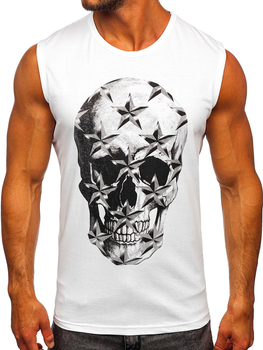 Camiseta estampada sin mangas color blanco Bolf 14817
