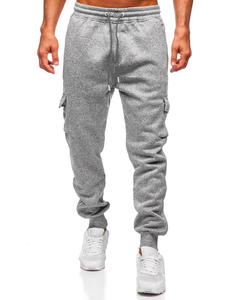 Pantalón forrado de chándal jogger para hombre gris Bolf Q1108