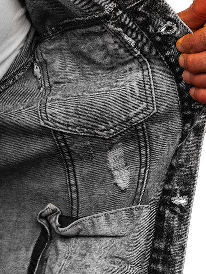 Chaqueta de jeans para hombre gris Bolf AK588