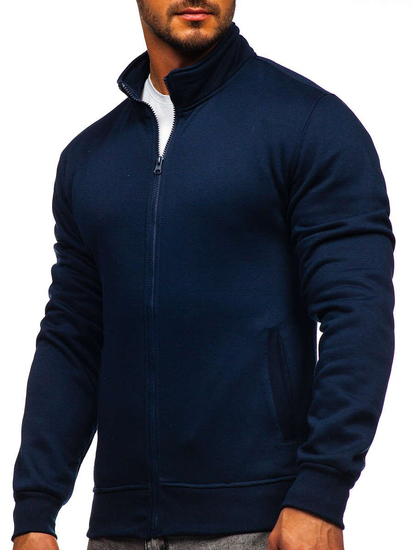 Sudadera abierta sin capucha para hombre azul oscuro Bolf B2002