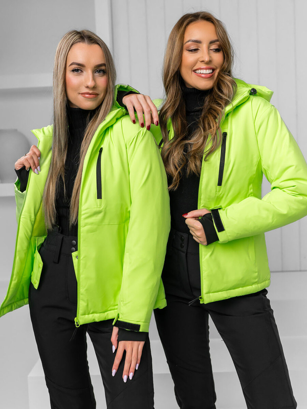 Chaqueta deportiva de invierno para mujer verde y fluorescente Bolf HH012B