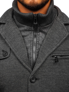 Abrigo de invierno para hombre gris Bolf 88805