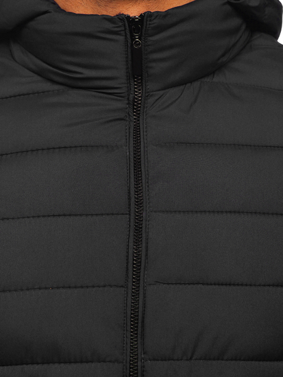 Chaqueta acolchada de entretiempo con capucha para hombre grafito Bolf 5M3197