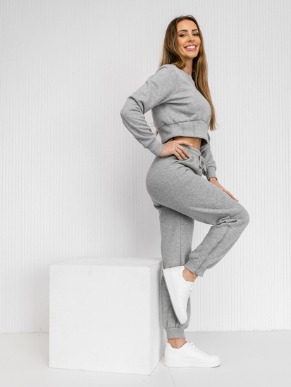 Chándal oversize de dos piezas para mujer gris Bolf 8C78A1