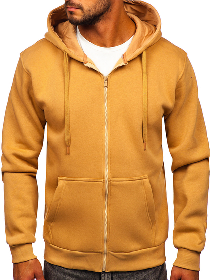 Sudadera abierta gruesa con capucha para hombre marrón Bolf 2008