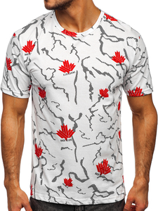 Camiseta estampada para hombre color blanco Bolf 14905