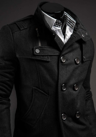 Abrigo para hombre negro Bolf 8857B