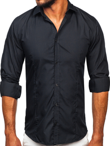 Camisa elegante grafito de manga larga para hombre Bolf 1703