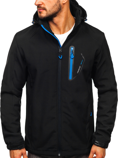 Chaqueta softshell para hombre color negro y azul Bolf BK017