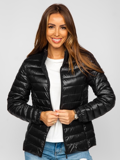 Chaqueta acolchada de entretiempo para mujer negro Bolf 5M706