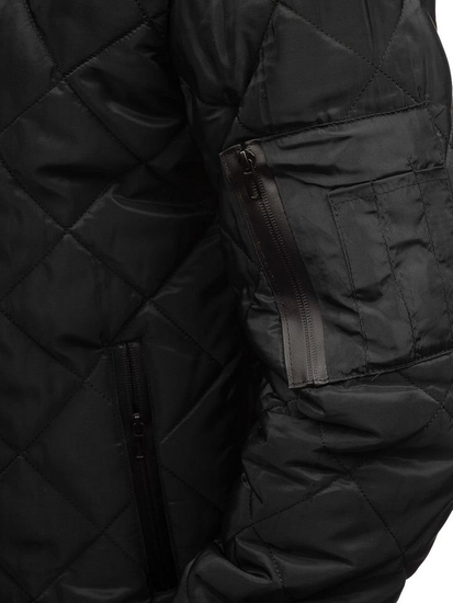 Chaqueta bomber de entretiempo para hombre negra Bolf AK76-A