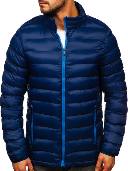 Chaqueta acolchada deportiva de invierno para hombre color azul oscuro Bolf 1111