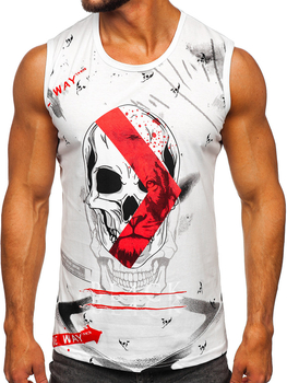 Camiseta estampada sin mangas color blanco Bolf 14814