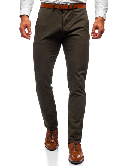 Pantalón chino para hombre verde oscuro Bolf 1143
