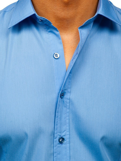 Camisa elegante azul claro de manga larga para hombre Bolf 1703