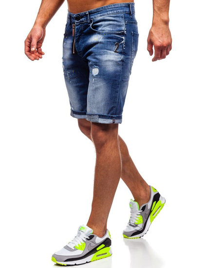 Pantalón corto vaquero para hombre color azul oscuro Bolf R3008