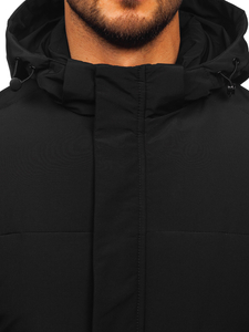 Chaqueta de invierno acolchada larga para hombre negro Bolf 31M5009