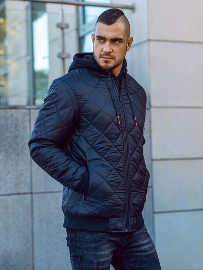 Chaqueta bomber de entretiempo para hombre negra Bolf AK76-A