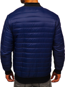 Chaqueta acolchada de entretiempo bomber para hombre azul oscuro Bolf MY-02A