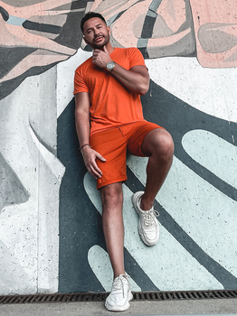 Camiseta de manga corta sin impresión para hombre naranja Bolf 2005A-32