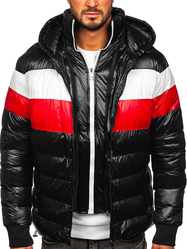 Chaqueta acolchada de invierno para hombre negro Bolf 6592