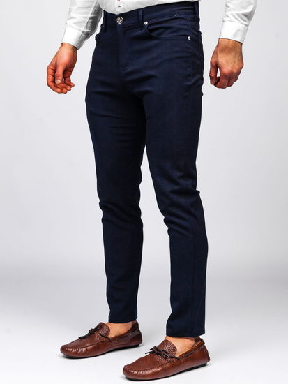 Pantalón chino de tela para hombre color azul oscuro Bolf 0004