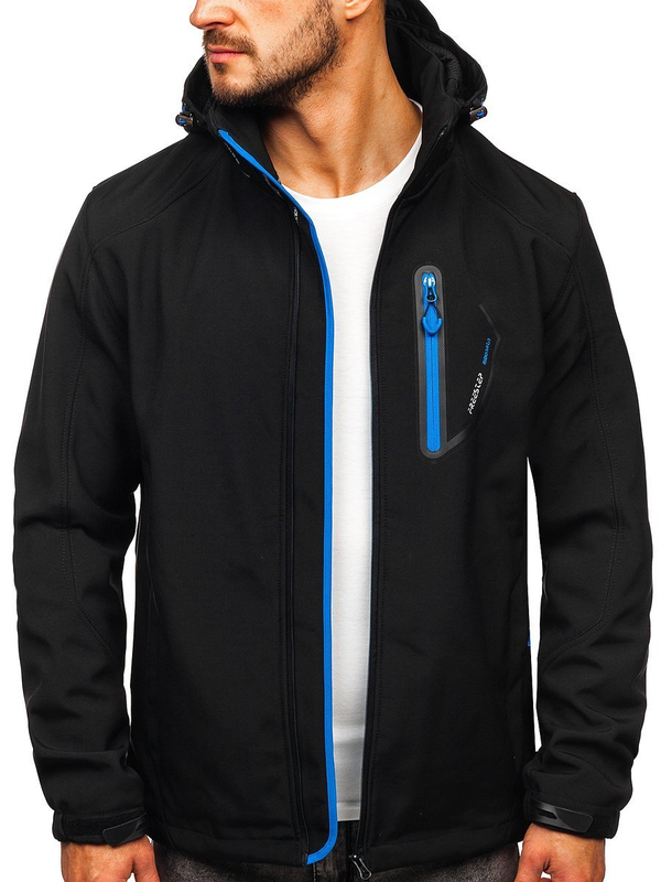 Chaqueta softshell para hombre color negro y azul Bolf BK017