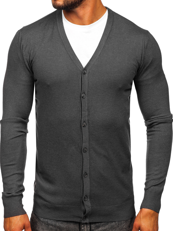 Cárdigan abierto para hombre antracita Bolf MM6006