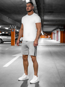 Pantalones cortos de chándal para hombre gris Bolf 68005