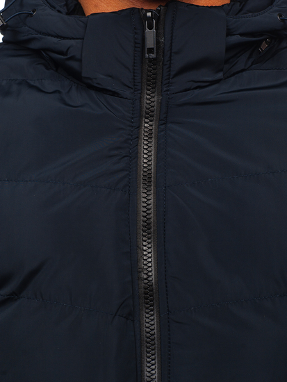 Chaqueta acolchada de invierno para hombre azul oscuro Bolf 6971