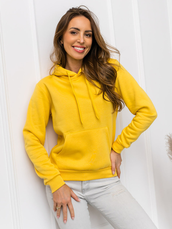 Sudadera tipo caguro para mujer amarillo claro Bolf W02