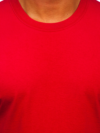 Camiseta algodón sin impresión para hombre rojo Bolf B459