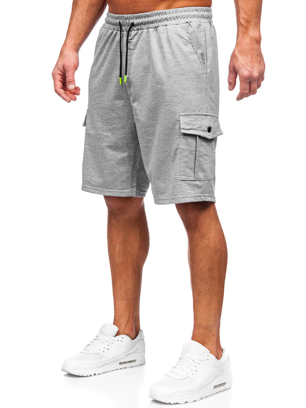 Pantalón corto de chándal cargo para hombre gris Bolf 8K218