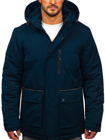 Chaqueta parka de invierno para hombre azul oscuro Bolf 22M323