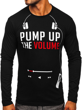 Camiseta a manga larga para hombre color negro Bolf 1219