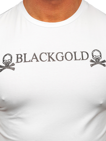Camiseta de manga corta con impresión para hombre blanco Bolf MT3050