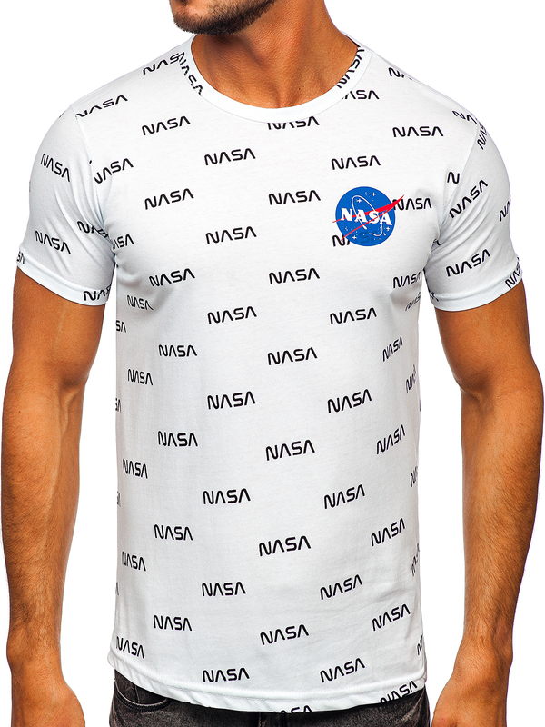Camiseta de manga corta con impresión para hombre blanco Bolf 14950