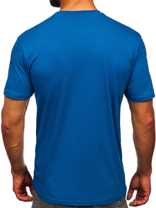 Camiseta de  manga corta estampada para hombre azul Bolf 14204
