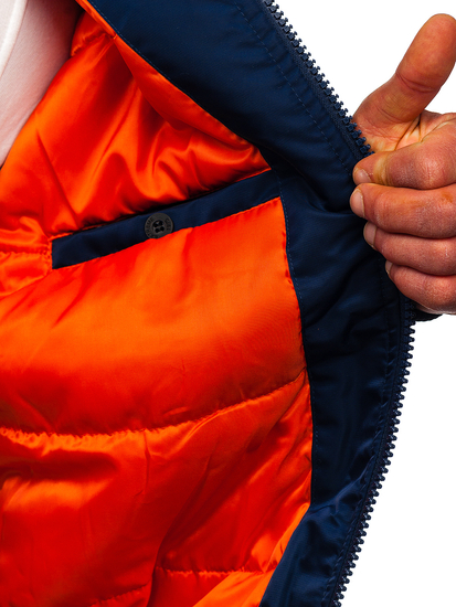 Chaqueta de invierno para hombre azul oscuro Bolf 2120