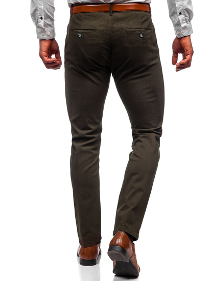 Pantalón chino para hombre verde oscuro Bolf 1143